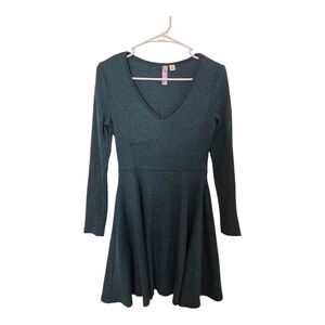 Alya Deep Womens  Green Long Sleeve Sweater Dress